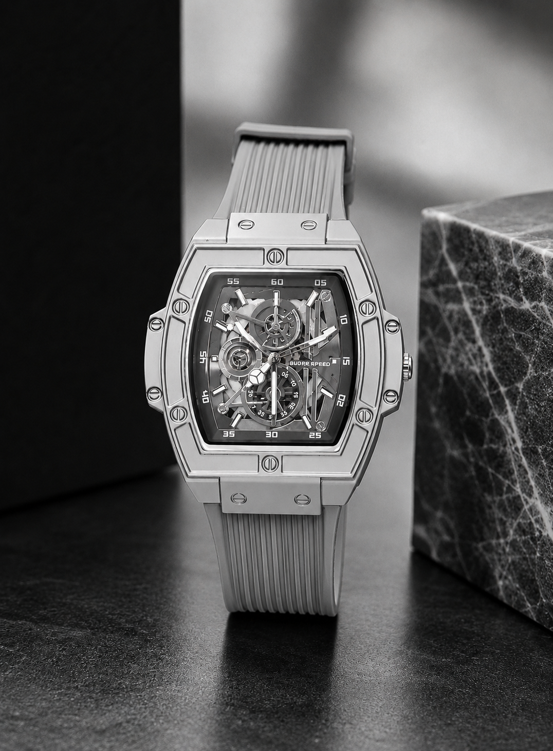 skeleton chronograph watch